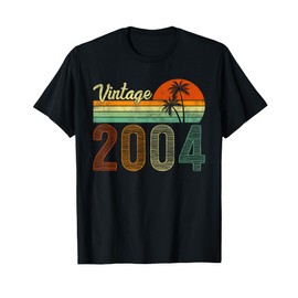 Vintage Born in 2004 Years Old 21st Birthday Gifts Funny Tee T-Shirt
