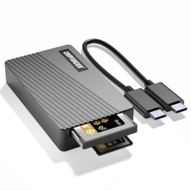 CHIPFANCIER 2-in-1 CFexpress Adapter Memory Card Reader CFexpress Type A and CFexpress Type B Memory Card Reader 40Gbps USB 4.0 Gen 2 Compatible with Windows/Mac/Linux/Android Black
