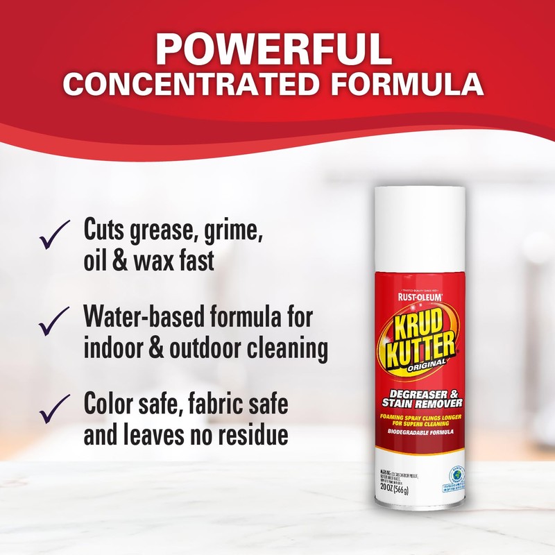 Krud Kutter 339798 Original Concentrated Cleaner/Degreaser Stain Remover Aerosol, 20