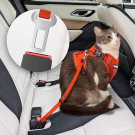 Cat Harness and Leash for Walking, The Upgrade Can be Adjusted in Four Directions and Breathable Cat Harness for Anti Escape That can be Fitted and Positioned, Reflective Strips Harness, Orange, XS