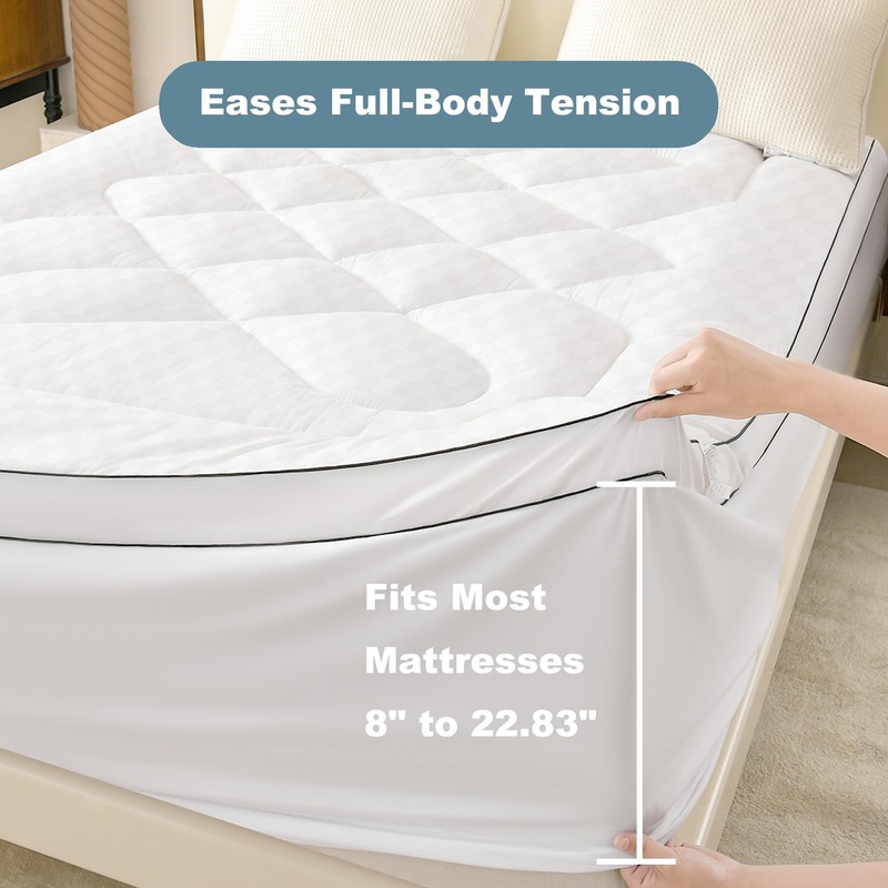 Queen Mattress Topper with Thick Quilted,Soft Extra Thick Mattress Pad