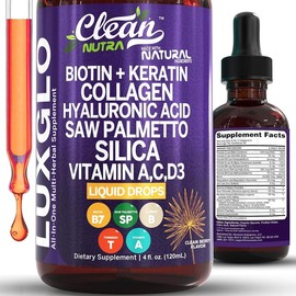 Biotin Liquid Drops Collagen Keratin Hyaluronic Acid Saw Palmetto | Hair Skin and Nails Silica Vitamin A C D3 Bamboo Zinc Folate Magnesium Horsetail:_1 Bottle