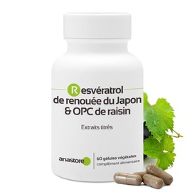 Protykin® Resveratrol & OPC from Grapes * 60 mg / 60 Vegetable Capsules * Titrated to 95% Proanthocyanidin and 50% Resveratrol * Antioxidants Cardiovascular