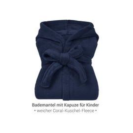 Emily´s Check 1522.2202 Children's Bathrobe Cuddly Fleece for Boys and Girls, navy