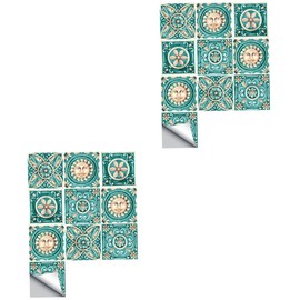 Operitacx 20 Stck. Teiliges Fliesenaufkleber Wasserdichte Wanddekoration für Badezimmer und Wohnzimmer Selbstklebende Abnehmbare Fliesensticker für Glatte Oberflächen Feuer und