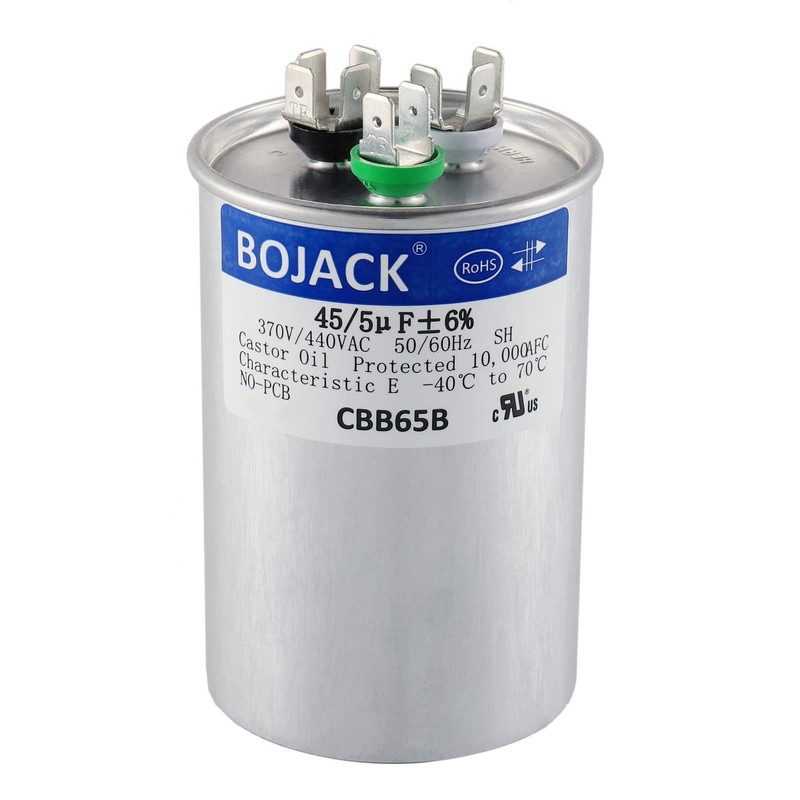 BOJACK Condensador de arranque circular CBB65 de 45 + 5