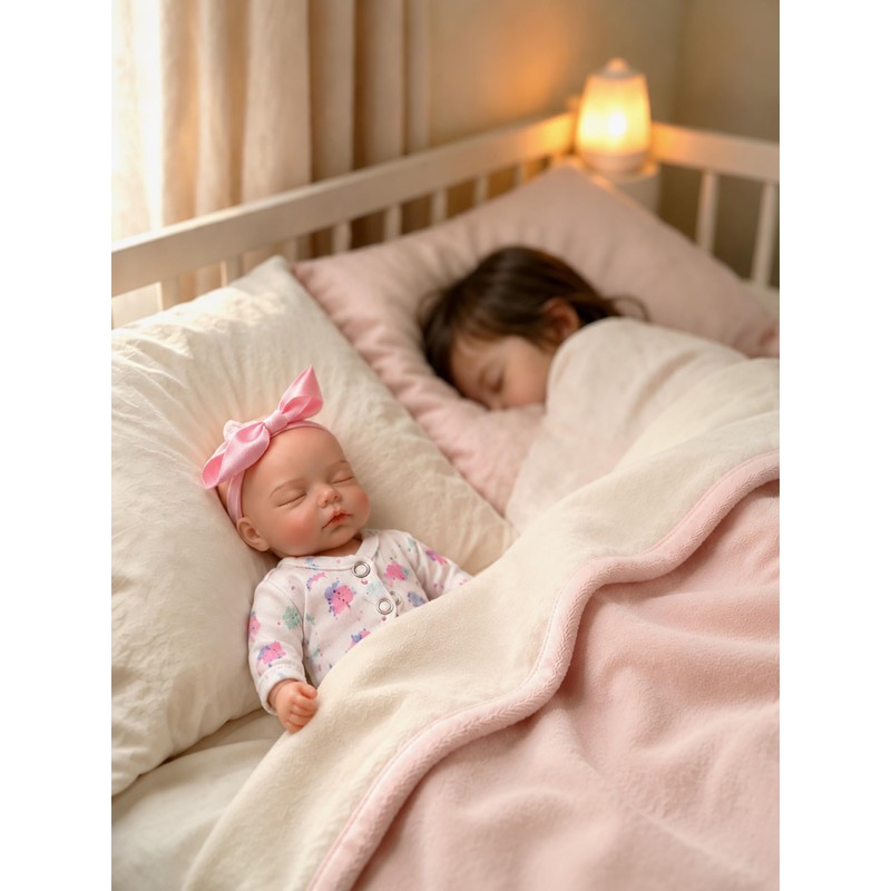 Aniiyy 10 Inch Silicone Newborn Baby Doll, Open Mouth Lifelike