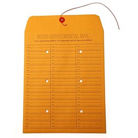 Quality String-Tie Jumbo Size Inter-Department Envelopes, 12 x 16 Inches, Printed Both Sides - 71 Entries, 10 per Pack
