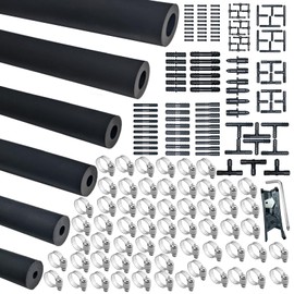 Unicaravan Silicone Vacuum Hose Kit 10FT 6PCS 1/8" 5/32" 3/16" 1/4" 5/16" 3/8" With Vacuum Connector 12 Sizes 113PCS,Clamps,Tube Cutter,Matte Black Tubing,Automotive Marine & Industrial Use