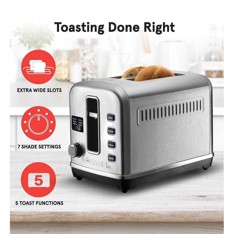 Gourmia GDT2650 Digital Multi-Function Stainless Steel Toaster