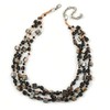 Avalaya Multi Strand Black Ceramic Bead with Dark Grey Sea