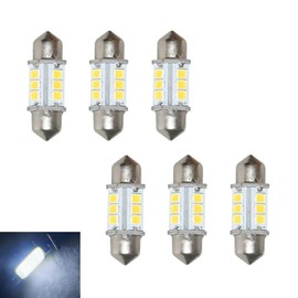FICBOX Boat Navigation LED Bulb, 12V 31mm Marine Replacement for Anchor, Deck, Bow, Stern Lights - 6PCS (Cool White)