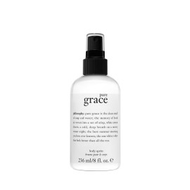 philosophy pure grace body spray - crisp & clean women's scent - with notes of water lily, leafy greens & musk - luxury body spritz for women - long lasting fragrance - 8 fl oz.