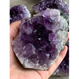 GAF TREASURES - Racimo de amatista púrpura profundo, geoda de amatista natural, drusa de amatista, vidrio de amatista crudo (0-0.25 libras)