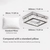 Dimmable Crystal LED Flush Mount Ceiling Light, 11.8"×9.1" Rectangular Close