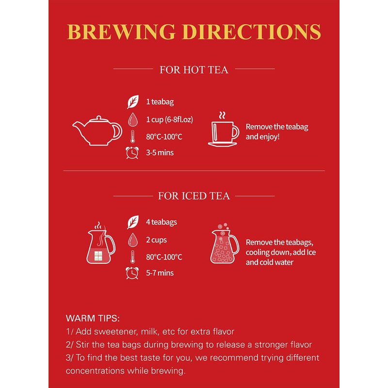 GLDNT Organic Black Tea Bags, Natural Organic Black Tea, Smooth