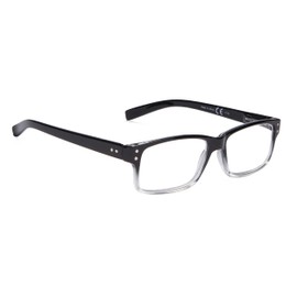 BLUELESS-Anteojos Vintage Hombres Mujeres (Negro/Transparente,+0.00)