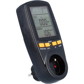 AX Current Meter with Display - Electricity Meter for Socket - Energy Cost Meter Socket, Power Consumption Meter, Power Meter, Energy Meter, Power Meter - (ECM-1)