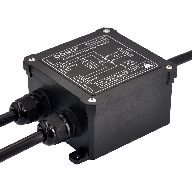 OONO AC120V 15Amp Automatic Transfer Switch, ATS Auto Transfer Switch