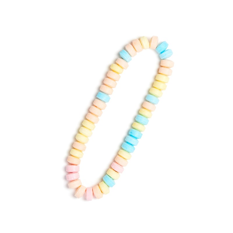 80 Candy Necklaces Individually Wrapped, Choker Style, Nostalgic Pastel Candy