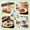 4 Pcs Flower Glass Spoons,5.9 inch Colorful Transparent Long Handled