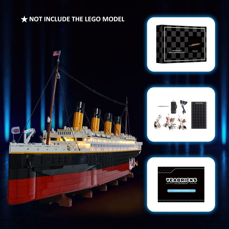 YEABRICKS LED Light for -10294 Creator Expert Titanic Building Blocks