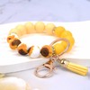 BAOSIWA Silicone Beaded Keychain Wristlet Key Ring Bracelet Cute Sunflower