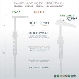 Bar5F Gallon Pump Dispenser | Premium Heavy Duty | Commercial, Household, Industrial | XL Actuator 30cc Output | Model: TS-11 (Pack of 2)