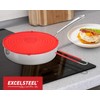 ExcelSteel 13" Silicone Splatter Screen w/Non-Slip Grip, Red