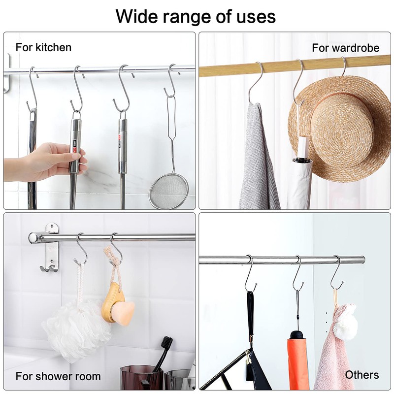 S Hooks for Hanging, S Shaped Hooks, Heavy Duty S
