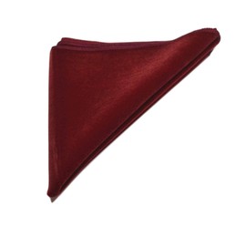 King & Priory Dark Red Velvet Pocket Square, Handkerchief