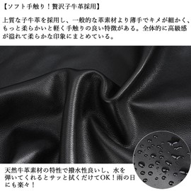 Achiyu Men's Shoulder Bag, Leather, Cowhide Leather, Lightweight, Waterproof, Crossbody Bag, Casual Bag, Popular, Commuting, Bicycle, Genuine Leather, Black, Black