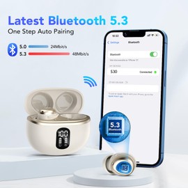 Ear Buds Wireless Earbuds, Bluetooth Headphones 5.3 In Ear with 4 ENC Noise Cancelling Mic, 50H Playtime Bluetooth Earphones, Bass Boost 90%, NEW Mini Bluetooth Earbuds IP7 Waterproof, USB-C