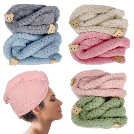 Duncan Duck Microfibre hair towel, Quick dry towel, A textured microfibre hair towel wrap, These hair wrap towels come in packs of 2 beautiful pastel colours, hair wrap towel (Blue Grey)