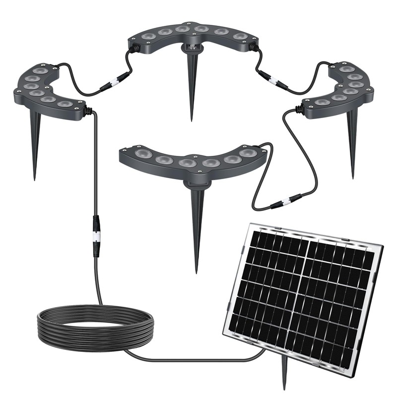 Solar Palm Tree Lights Outdoor Warm Light 3000K, Solar Spotlights