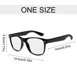 EUPSIIU 4 Pairs Nerd Costume Glasses, Retro Glasses, Horn Glasses, Black Hipster Glasses with Clear Lenses as Costume Supplement, Cosplay, Retro Parties, Geek Glasses Accessories for Dressing (Black)