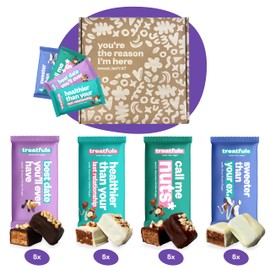 treatfuls vegane Schoko-Riegel | Mixbox | aus Datteln und Nüssen | vegan | 100% Natürlich & Fairtrade | glutenfrei | 20 x 40g