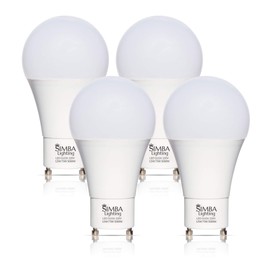 Simba Lighting LED GU24 A19 Light Bulb 12W 75W to 100W Replacement (4 Pack) 120V 2 Prong Twist and Lock Base for Ceiling Lights, Pendants, Outdoor Lanterns, Floor Lamps, Non-Dimmable, 5000K Daylight