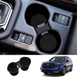 Katorn Silicone Car Cup Holder for Subaru Forester 2025 Premium Sport Limited Touring, Interior Accessories Water Cup Holder Insert for Subaru Forester 2025, Black