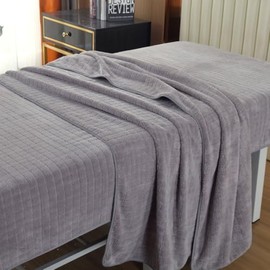 Morbuy Morbuy Massage Bed Blanket, Microfibre Beauty Bed Cover Without Face Hole Soft Washable SPA Massage Table Face Towel Suitable for Salons SPA and Therapists (Blankets 100x190cm,Grey)