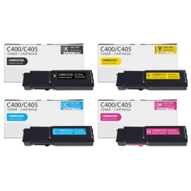 VersaLink C400 C405 Toner Bundle (4-Pack, BK/C/M/Y) Replacement for Xerox VersaLink C405 C400 C400D C400DN C405 C405DN C405N Printer, 106R03500 106R03501 106R03502 106R03503 Toner