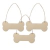 JANOU 3pcs Bone Wood Sign Blank Hanging Wooden Plaque DIY