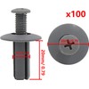 Trou Gris En Plastique Rivets Fixation Push Clips for Voiture