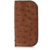 Brown Genuine Ostrich Skin Soft Glasses Case