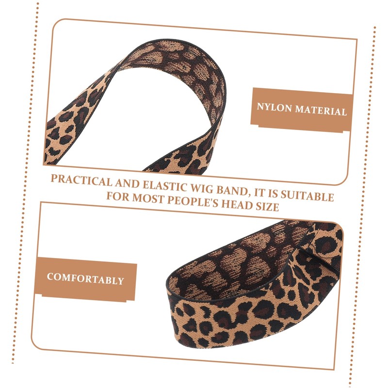 NOLITOY 2Pcs Adjustable Fixed Leopard Headbands for Wig Caps Elastic