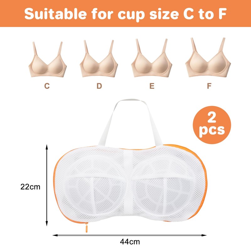 Pack of 2 Bra Laundry Net Large Wash Bag with