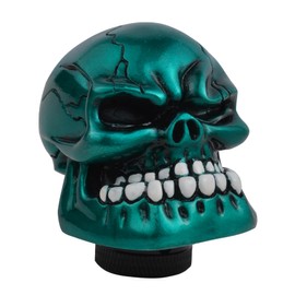 Padaodao Skull Shift Knob Big Teeth Gear Stick Shifter Car Grip Handle for Most Manual Automatic Vehicles, Metallic Blue