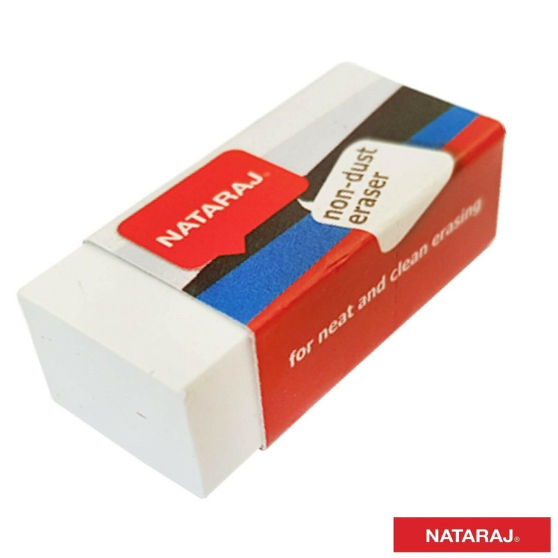 Nataraj Non-Dust Rubber Pencil White Erasers Office School Home Party