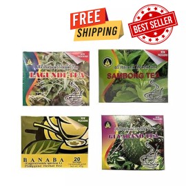 SGB23 Lagundi Tea - Banaba Tea - Sambong Tea - Guyabano Tea- 4 boxes 80 bags-Organic