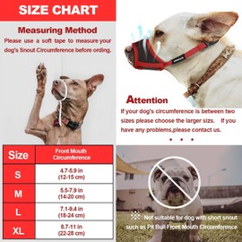 Dog Muzzle for Small Medium Large Dogs - Soft Nylon Breathable Muzzle with Air Mesh, Adjustable Loop, Anti-Dropping Design-Red-L